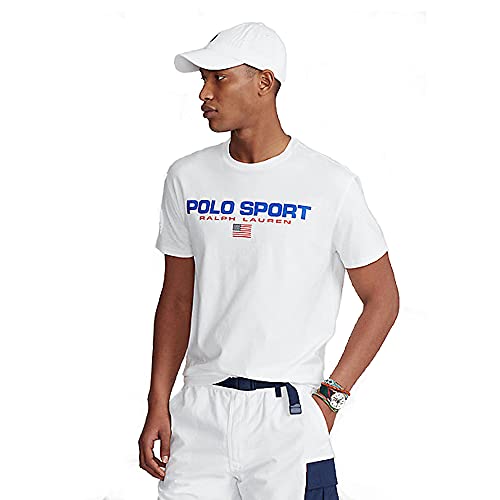 Polo Ralph Lauren Camiseta para Hombre Polo Sport 480620 (XL, White)