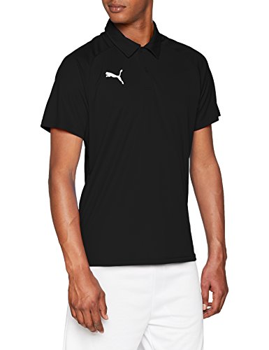 PUMA Liga Sideline Polo T-Shirt, Hombre, Black White, L