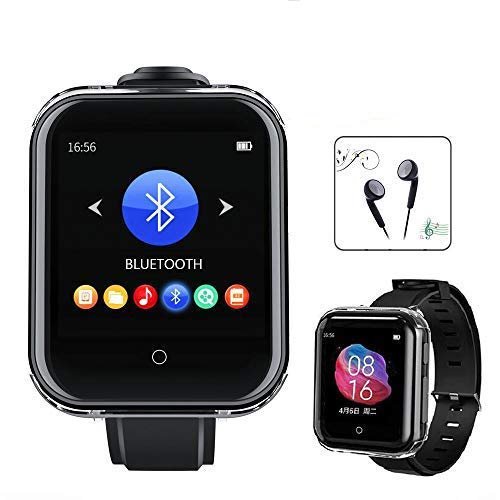Reproductor MP3 con Bluetooth 5.0 con correa de reloj, altavoz integrado de 16 GB, pantalla táctil completa, reproductor de música MP3 portátil, compatible con podómetro, radio FM, vídeo