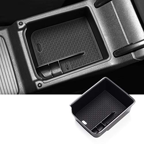 RUIYA Caja de almacenamiento para consola central de V W Golf 8 MK8 2020+, organizador de reposabrazos, bandeja para el coche, accesorios (negro)