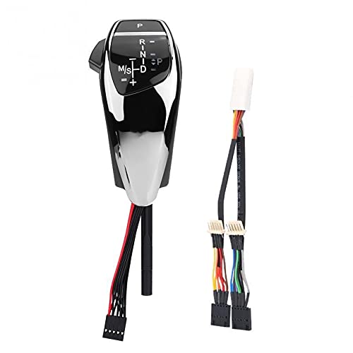 SGYANZLG Mando automático de Cambio de Engranajes LED para fit for b m w E90 E91 E93 E81 E82 E84 E87 E88 E89 LHD de plástico de Cuero (Color Name : Chrome Black)