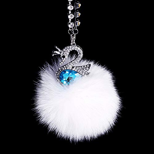 skwff Hairball Crystal Swan Car Accesorios del Coche Colgante del Coche Ornamento Colgante Charm Crystal Drill, Blue Swan