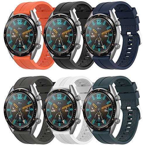 Supore Correa Compatible con Huawei Watch GT2 46mm/Watch GT 46mm/Watch GT Active/Watch 2 Pro/Honor Watch Magic/Galaxy Watch 46mm/Gear S3/Gear 2, Correa de Repuesto de Silicona de 22 mm