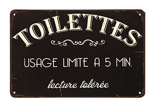 Toilettes Usage Limte A 5 min Metal Tin Sign Cartel de pared Placa de pared Bar Hotel Cafe Restaurant Home Wall Decor,Placa de metal de hierro – Cartel de lata 20 x 30 cm Toilettes Usage Limte A 5 min Metal Tin Sign Cartel de pared Placa de pared Bar Hotel Cafe Restaurant Home Wall Decor,Placa de metal de hierro – Cartel de lata 20 x 30 cm