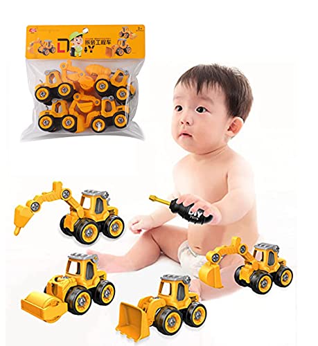 Vehículos de construcción, 4 piezas de juguetes educativos, vehículos, camiones, juego de excavadoras de ingeniería, vehículos de construcción, juguetes educativos para niños