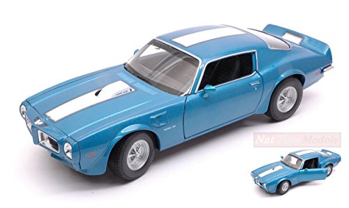 Welly Model Compatible con Pontiac Firebird Trans Am 1972 Blue W/White Stripe 1:24-27 DIECAST WE24075B