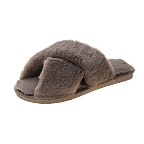 XIALIUXIA Zapatillas Cruzadas Felpa Suaves para Mujer, Punta Abierta Antideslizante Acogedor Deslizamiento Esponjoso Diapositivas Difusas Zapatillas Casa Pisos,C,L XIALIUXIA Zapatillas Cruzadas Felpa Suaves para Mujer, Punta Abierta Antideslizante Acogedor Deslizamiento Esponjoso Diapositivas Difusas Zapatillas Casa Pisos,C,L
