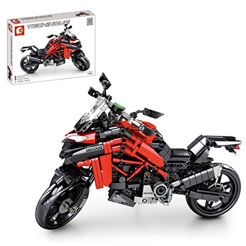 ZCXX Juego de construcción de 710 piezas Custom Motorcycle Set de ingeniería de carreras Moto Off Road Motorbike compatible con Lego Technic