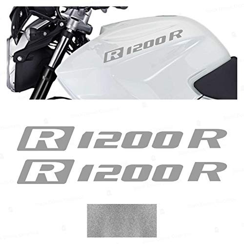 2pcs Pegatina R1200R Compatible para Motorrad R 1200 R R1200 R VINIL Motorcycle PARASERBATOIO (Silver)