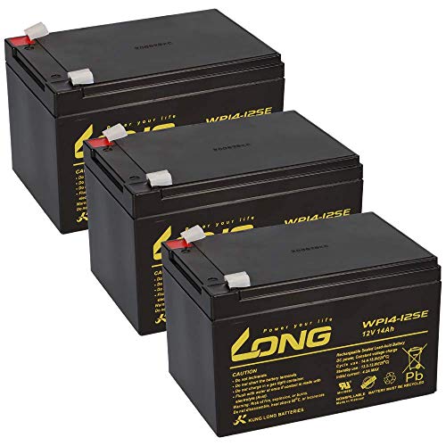 36 V 14 Ah – 3 baterías AGM BLEI de 12 V 14 Ah – Compatible con patinete eléctrico