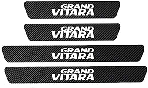 4pcs Coche Fibra Carbono Decoración para estribos & Kick Plates para Suzuki Grand Vitara 2000-2020, Anti Scratch Protection Kick Plates Sticker Styling Accessories