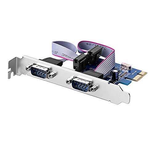 Adaptador convertidor Sienoc de tarjetas PCI Express, PCI-E Dual RS-232, puerto PCI-E 2, puerto DSUB9, DB9, controlador COM RS232, PCI-E, PCI Express