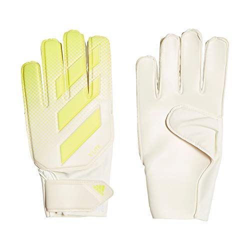 adidas X Lite Goalkeeper Gloves (W/O Fingersave), Unisex Adulto, White/Solar Yellow, 9