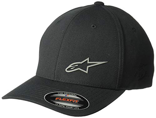 Alpinestar Asym Sonic Tech Hat Gorra técnica Flexfit Visera Curva, Hombre, Black/Grey, LXL