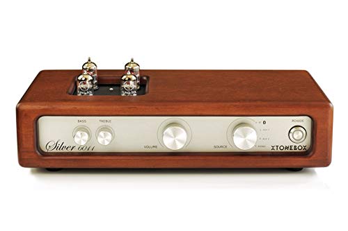 Amplificador HiFi a válvulas con previo Phono para Tocadiscos, Bluetooth HD. Potencia Class D. Xtonebox Silver 6011 Walnut Amplificador HiFi a válvulas con previo Phono para Tocadiscos, Bluetooth HD. Potencia Class D. Xtonebox Silver 6011 Walnut