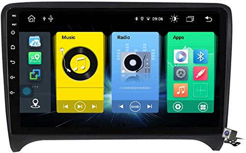 Android 9.1 GPS Navigation Stereo Radio para Audi TT 2 8J 2006-2014, 9" Pantalla Coche Media Player Soporte Carpaly/5G FM RDS/Control Volante/Bluetooth Hands-Free