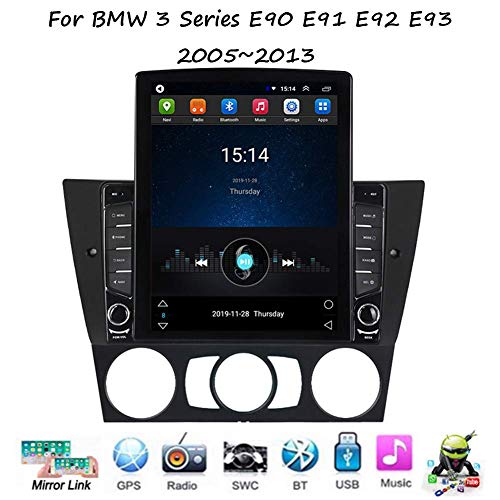 Android Car Stereo Radio Double DIN Sat Nav para BMW Serie 3 E90 E91 E92 E93 Navegación GPS Pantalla táctil Vertical Unidad Principal Reproductor Multimedia Receptor de Video