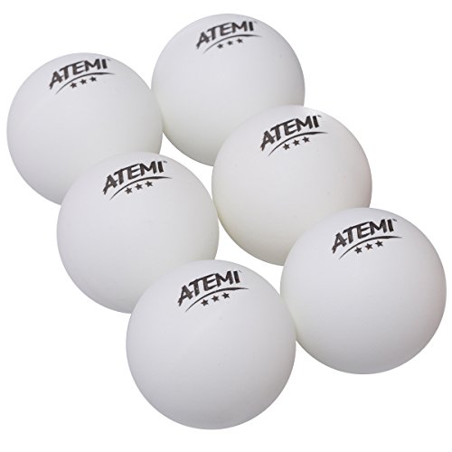 Atemi - Pack de 6 Pelotas de Ping Pong, Blanco, M (40 mm)