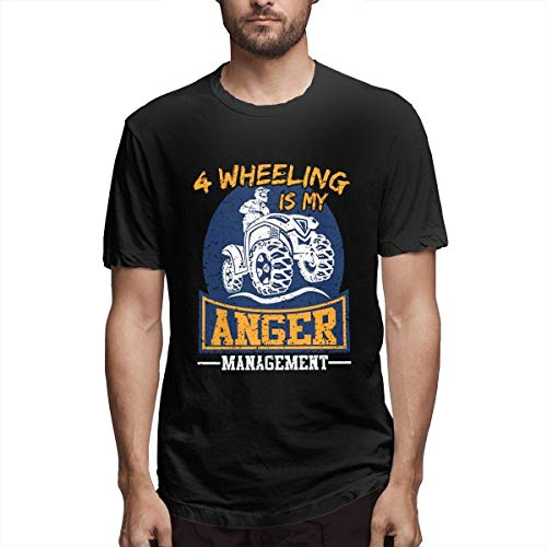 ATV Quad Four Wheeling is My Anger Camiseta de Moda para Hombre de algodón, Manga Corta, Talla L
