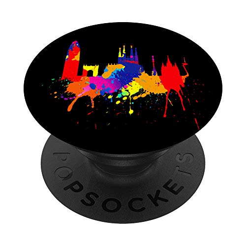 Barcelona Skyline España Colores Brillantes Sagrada Familia PopSockets PopGrip: Agarre intercambiable para Teléfonos y Tabletas