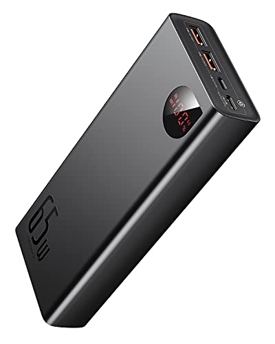 Baseus Power Bank, Cargador Portátil USB C de 65W 20000mAh, Paquete de Batería de Carga Rápida PD3.0 QC4.0 con Pantalla LED para iPhone 12 11 XS Samsung S20 Macbook iPad Pro Nintendo Switch Baseus Power Bank, Cargador Portátil USB C de 65W 20000mAh, Paquete de Batería de Carga Rápida PD3.0 QC4.0 con Pantalla LED para iPhone 12 11 XS Samsung S20 Macbook iPad Pro Nintendo Switch