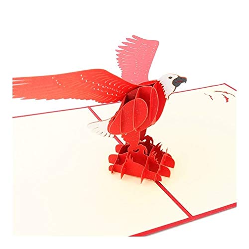 BGDRR 3D Feliz Cumpleaños Tarjetas de Invitación Tarjetas de la Muchacha del Muchacho de los niños Tarjeta de Regalo le agradece Postal de miniaturas de vehículos (Color : Eagle)