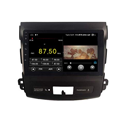 BJYG Android 10 Car DVD Player GPS Stereo Head Unit Navi Radio Multimedia WiFi para Mitsubishi Outlander Citroen C-Crosser Peugeot 4007 2007 2008 2009 2010 2011 2012 Control del Volante