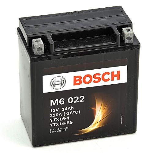 Bosch M6022 Batería motocicleta YTX16-4 / YTX16-BS - 12 V AGM 14A/h-220A