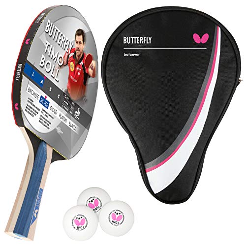 Butterfly Timo Boll Silver - Juego de raquetas de ping pong (incluye funda para drive y 3 pelotas ITTF R40) Butterfly Timo Boll Silver - Juego de raquetas de ping pong (incluye funda para drive y 3 pelotas ITTF R40)