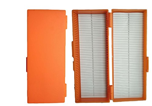 Caja con capacidad para 50 portaobjetos de cristal, naranja, 1