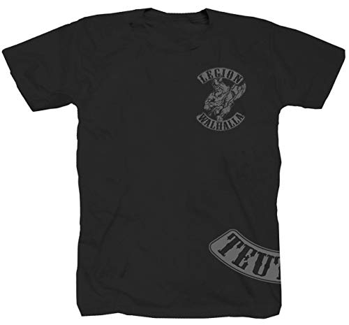 Camiseta vikinga vikinga Oldschool Noruega, color negro Negro XXXXL