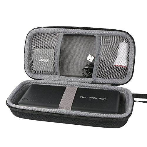 co2CREA Duro Viajar Fundas Caso Cubrir Estuche para RAVPower Batería Externa Portátil 26800mAh Power Bank(travel case)