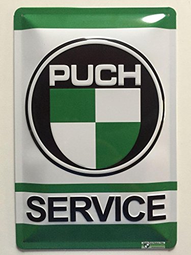 Deko7 - Placa metálica con licencia "Steyr Puch Service Logo", 30 x 20 cm