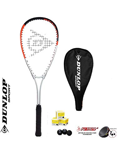 DUNLOP Hyper Ti 4.0 - Raqueta de squash y 3 pelotas de squash