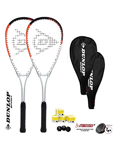 DUNLOP Juego de 2 raquetas Ti Squash Series (2 raquetas + 3 bolas) varias opciones (Hyper Ti)