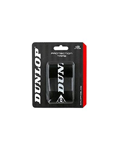Dunlop Padel Protection Tape 3 Rahmenschutzband-Weiß Accesorios para Raqueta, Unisex Adulto, Negro