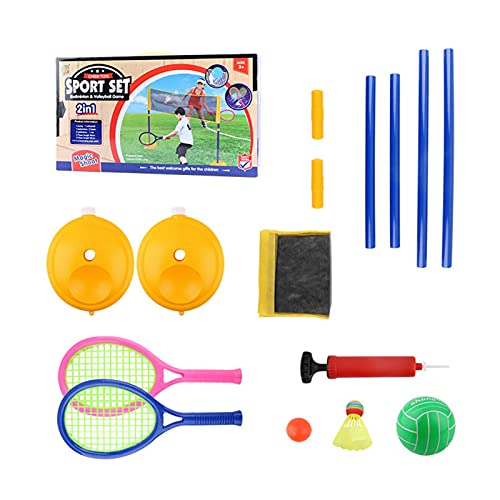 Edcqaz Kid Tennis Raqueta Plástico 3 En 1 Raqueta De Tenis Al Aire Libre Set Para Niños Pequeños Juego De Raquetas Tenis