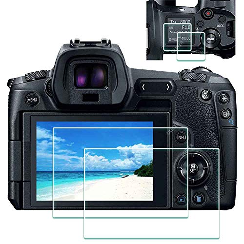 EOS R parte superior+protector de pantalla compatible con cámara Canon EOS R DSLR 2 unidades,ULBTER 0,3 mm,alta definición,dureza 9H vidrio templado,antiarañazos, antihuellas,antiburbujas,3 unidades
