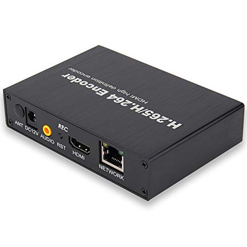 EXVIST H.265 1080P HDMI Video Encoder HDMI a RTMP con ranura para tarjeta SD Max. 128G DDNS HTTP ONVIF RTMP RTSP TS UDP Hikvision Private Protool para Live Streaming a YouTube Facebook Vimeo etc.