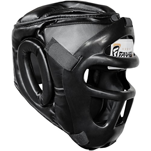 Farabi Sports Boxing Head Guard, Helmet Head Protector Gear Synthetic Leather (Large)