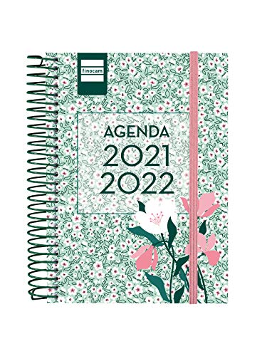 Finocam Agenda 2021 2022 1 Día página Septiembre 2021, Junio 2022 10 meses y Julio/Agosto resumidos 8º, 120x164 Secundaria Floral Gallego
