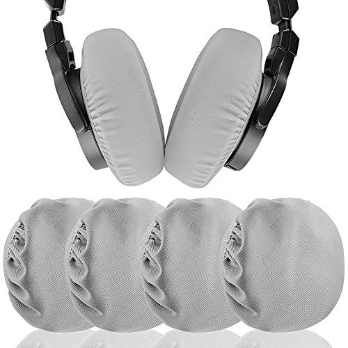 Geekria 2 pares de fundas de tela flexible para auriculares / protectores de auriculares sanitarios estirables como ATH-SR50, ATH-MSR7, SONY WH-1000XM3, WH-1000XM2, 3 "-4" (gris)