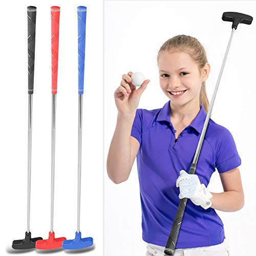 Golf Putter para Niños Junior de Acero Inoxidable Golf Putter Grips 31 Pulgadas Mini Caucho Head Cabeza de Putters de Golf para Niños 3-5 6-8 9-12 Años(Rojo)