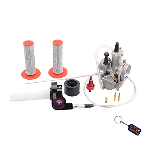 GOOFIT 34mm Visible Carburador Twister Cable Manijas PWK Tuning Power Jet Caja de la bomba de aceleración 250CC 300cc ATV reemplazo para Red GOOFIT 34mm Visible Carburador Twister Cable Manijas PWK Tuning Power Jet Caja de la bomba de aceleración 250CC 300cc ATV reemplazo para Red