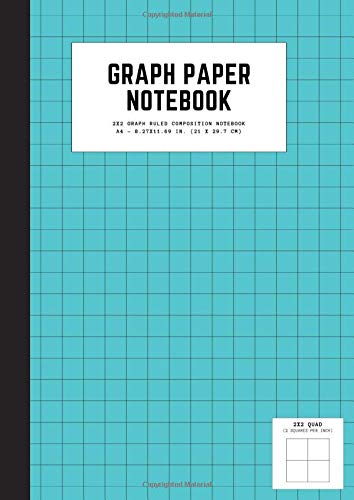 graph paper notebook: a4 8.27x11.69 cute graph paper journal | cool graph paper notebook college ruled | 2 quad ruled | 2x2 graph ruled composition notebook | turqouise color