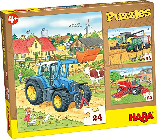 HABA-300444 Puzzles Tractor y compañía Puzle Infantil, Multicolor (300444)
