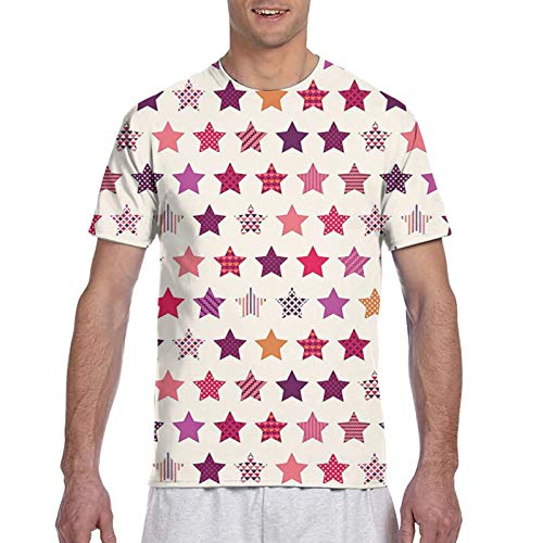 Haiyaner Diferentes tipos de formas de estrella para hombre, impresión 3D, camiseta de primera calidad, M