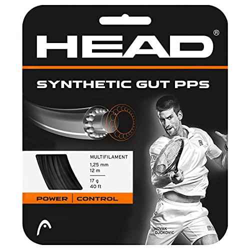 Head Synthetic Gut PPS Cordajes de Raquetas de Tenis, Unisex Adulto, Negro, 17