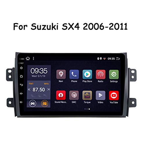 HP CAMP 9 Pulgada Android 9.0 Car Radio de Navegación GPS para Suzuki SX4 2006-2011 con Google Map/SWC/WiFi/Bluetooth/IPS Touch Screen/RDS/MTK,4G WiFi 1G+16G