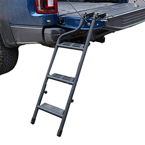 JFF Escalera De Acero para Puerta Trasera Compatible con F150 2015-2018, SVT Raptor 2015-2018, Tundra 2014-2018, Dodge RAM